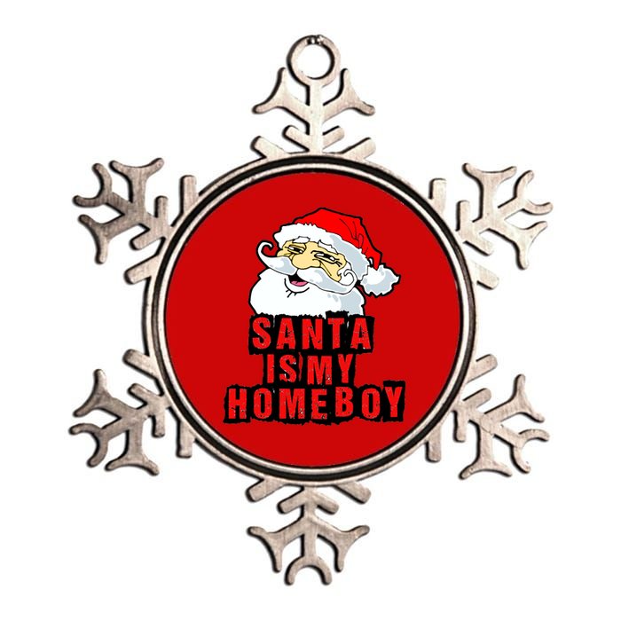 Santa Is My Homeboy Metallic Star Ornament