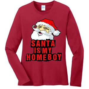 Santa Is My Homeboy Ladies Long Sleeve Shirt