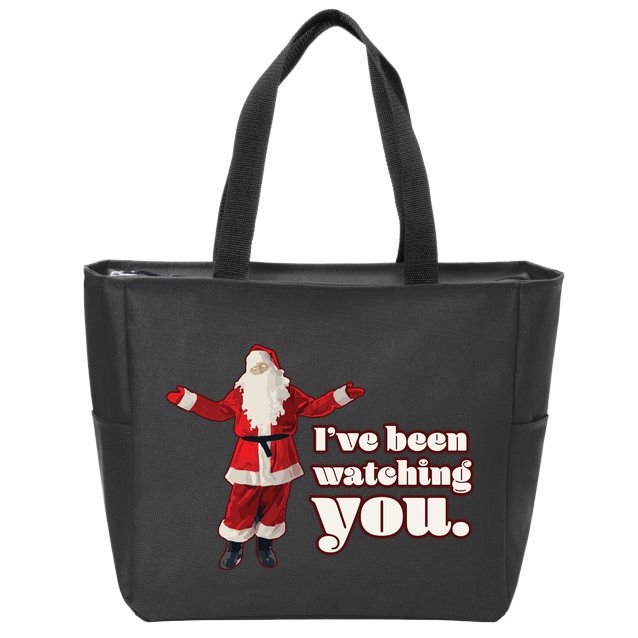 Santa I've Been Watching You Zip Tote Bag