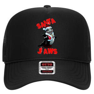 Santa Jaws Christmas High Crown Mesh Back Trucker Hat