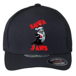 Santa Jaws Christmas Flexfit Unipanel Trucker Cap