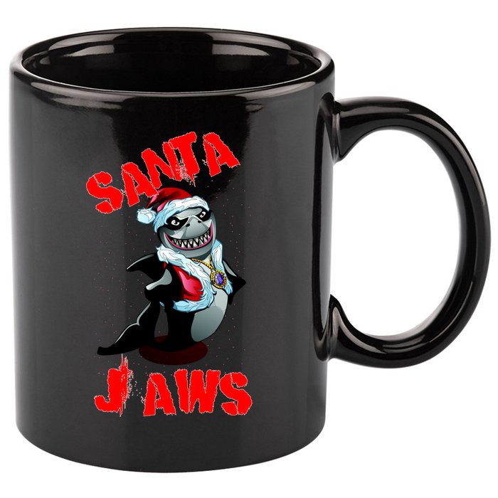Santa Jaws Christmas 11oz C Handle Ceramic Mug