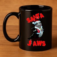 Santa Jaws Christmas 11oz C Handle Ceramic Mug