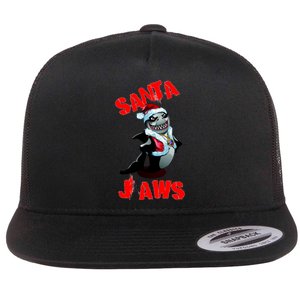 Santa Jaws Christmas Flat Bill Trucker Hat