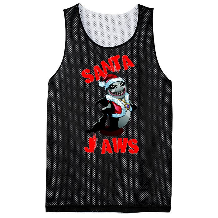 Santa Jaws Christmas Mesh Reversible Basketball Jersey Tank