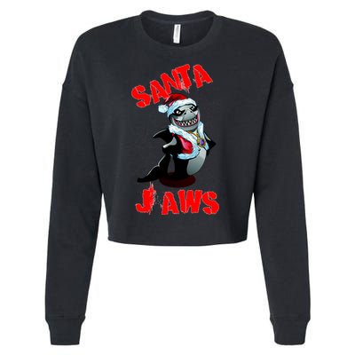 Santa Jaws Christmas Cropped Pullover Crew