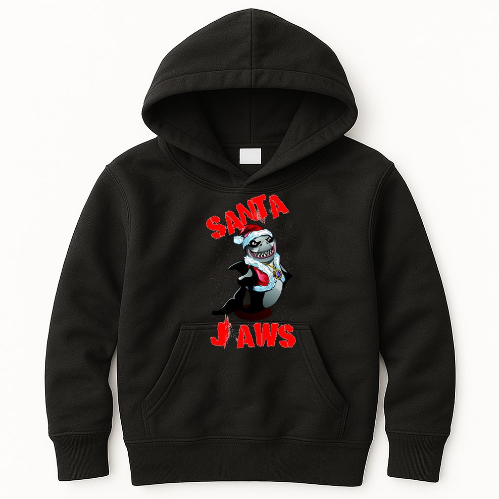 Santa Jaws Christmas Kids Hoodie