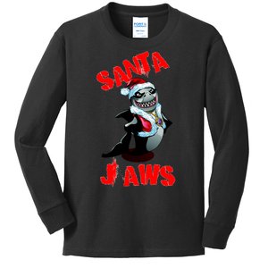 Santa Jaws Christmas Kids Long Sleeve Shirt