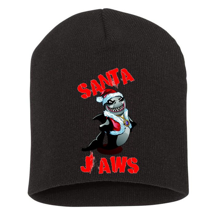 Santa Jaws Christmas Short Acrylic Beanie