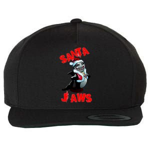 Santa Jaws Christmas Wool Snapback Cap