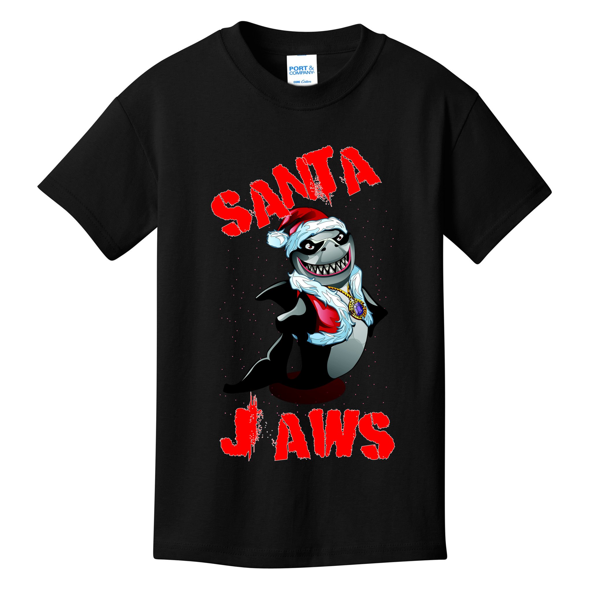 Santa Jaws Christmas Kids T-Shirt