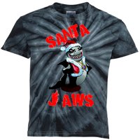 Santa Jaws Christmas Kids Tie-Dye T-Shirt