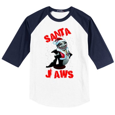 Santa Jaws Christmas Baseball Sleeve Shirt