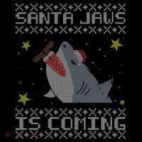 Santa Jaws Is Coming Ugly Christmas Backpack