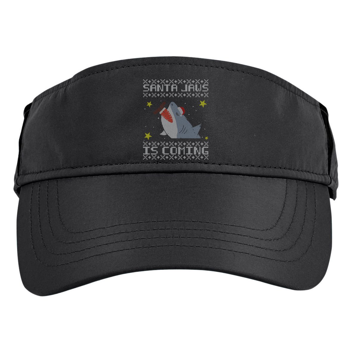 Santa Jaws Is Coming Ugly Christmas Adult Drive Performance Visor