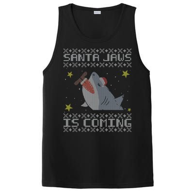 Santa Jaws Is Coming Ugly Christmas PosiCharge Competitor Tank