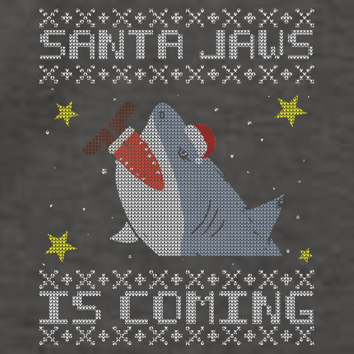 Santa Jaws Is Coming Ugly Christmas Vector Backpack