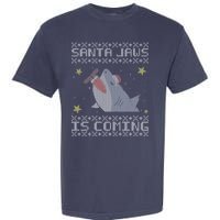 Santa Jaws Is Coming Ugly Christmas Garment-Dyed Heavyweight T-Shirt