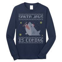 Santa Jaws Is Coming Ugly Christmas Long Sleeve Shirt