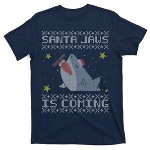 Santa Jaws Is Coming Ugly Christmas T-Shirt