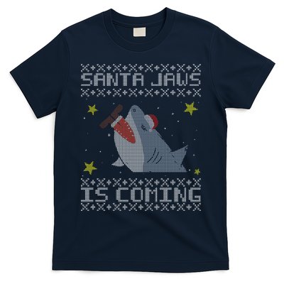 Santa Jaws Is Coming Ugly Christmas T-Shirt