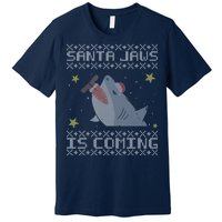 Santa Jaws Is Coming Ugly Christmas Premium T-Shirt