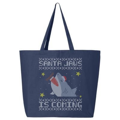 Santa Jaws Is Coming Ugly Christmas 25L Jumbo Tote