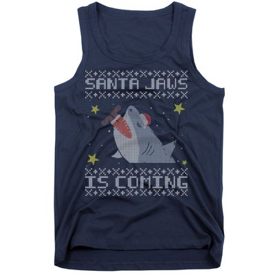 Santa Jaws Is Coming Ugly Christmas Tank Top