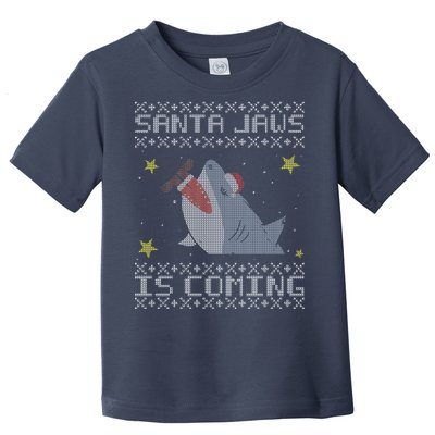 Santa Jaws Is Coming Ugly Christmas Toddler T-Shirt