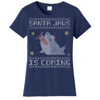 Santa Jaws Is Coming Ugly Christmas Women's T-Shirt