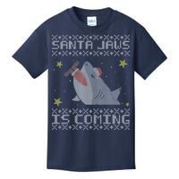 Santa Jaws Is Coming Ugly Christmas Kids T-Shirt