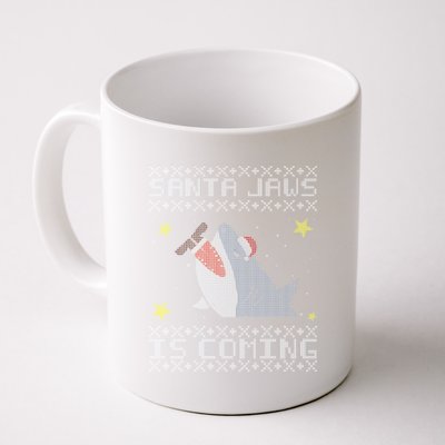 Santa Jaws Is Coming Ugly Christmas Coffee Mug