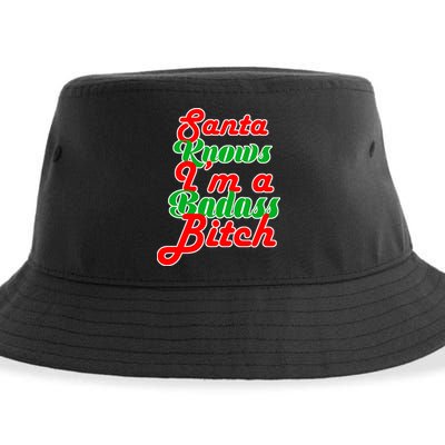 Santa Knows I'm A Badass B*tch Sustainable Bucket Hat