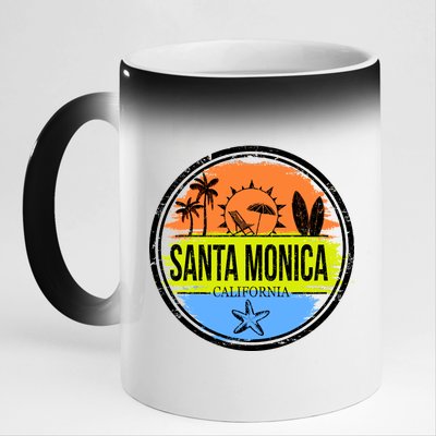 Santa Monica California 11oz Black Color Changing Mug