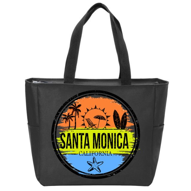 Santa Monica California Zip Tote Bag