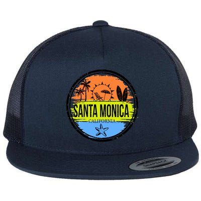 Santa Monica California Flat Bill Trucker Hat