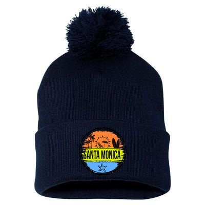 Santa Monica California Pom Pom 12in Knit Beanie