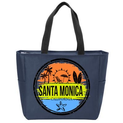 Santa Monica California Zip Tote Bag