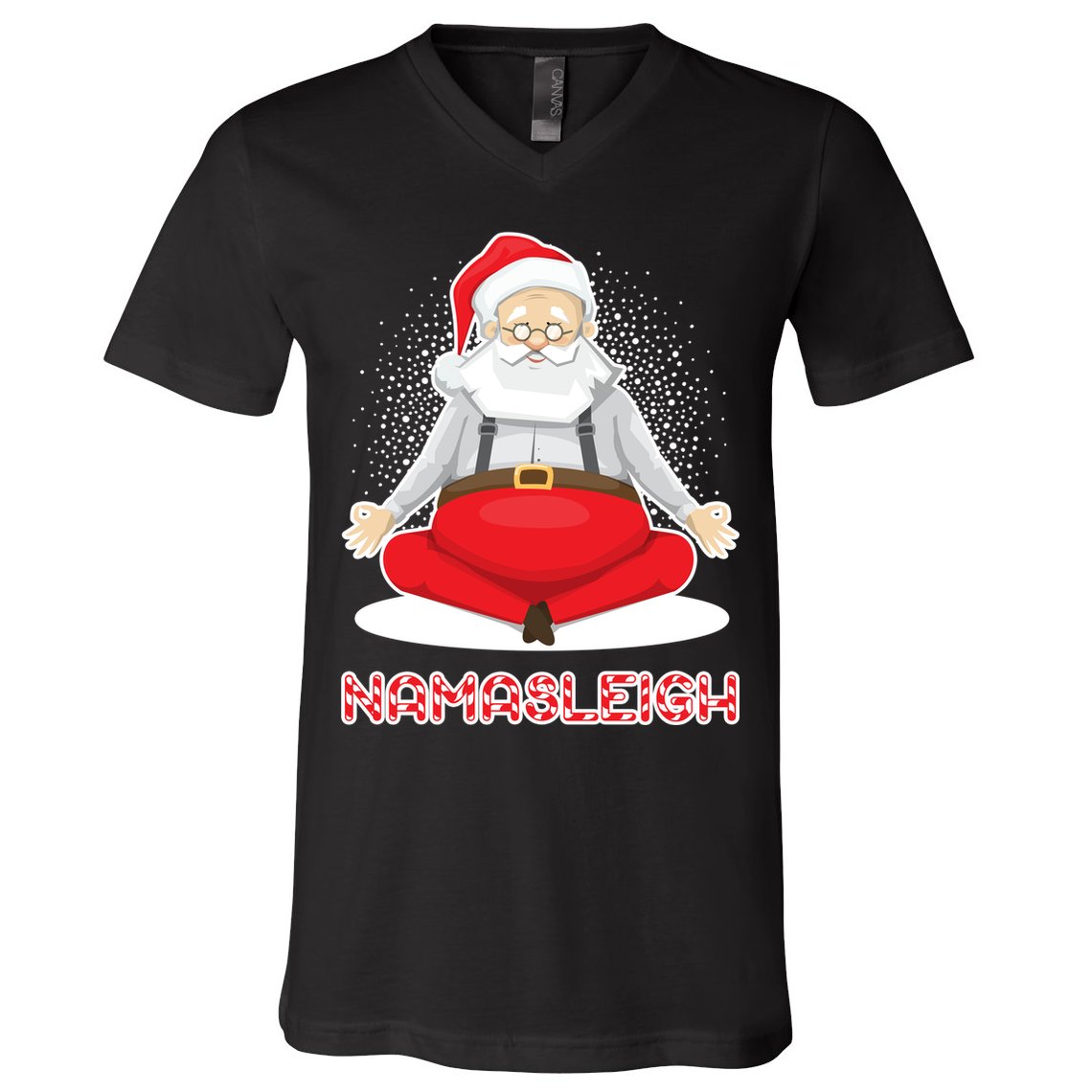 Santa Namasleigh V-Neck T-Shirt
