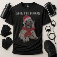 Santa Paws Pug Cooling Performance Crew T-Shirt