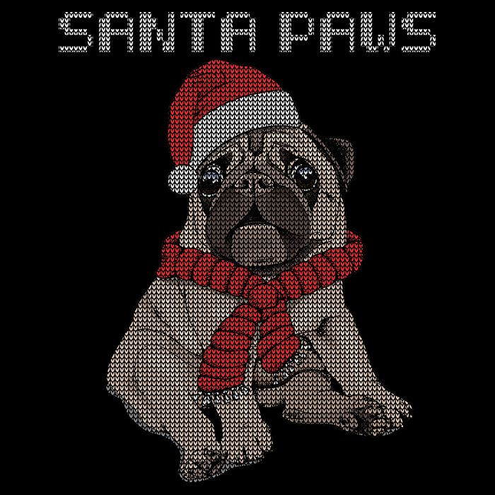 Santa Paws Pug Cooling Performance Crew T-Shirt