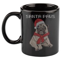 Santa Paws Pug 11oz C Handle Ceramic Mug