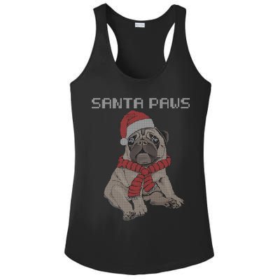 Santa Paws Pug Ladies PosiCharge Competitor Racerback Tank