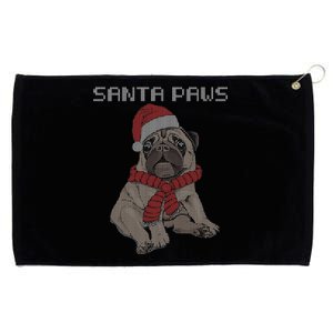 Santa Paws Pug Grommeted Golf Towel