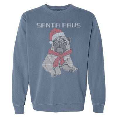 Santa Paws Pug Garment-Dyed Sweatshirt