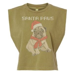 Santa Paws Pug Garment-Dyed Women's Muscle Tee