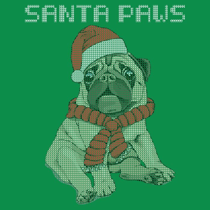 Santa Paws Pug T-Shirt