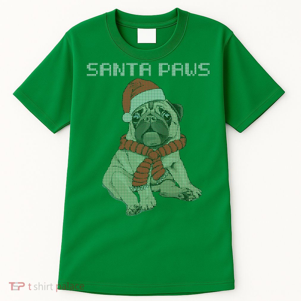 Santa Paws Pug Tall T-Shirt