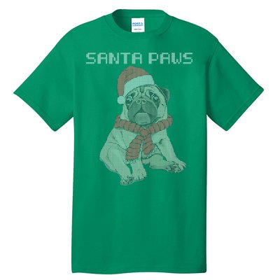 Santa Paws Pug Tall T-Shirt