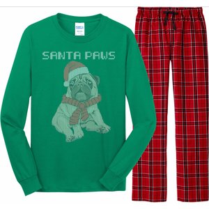 Santa Paws Pug Long Sleeve Pajama Set